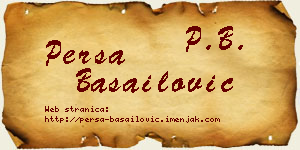 Persa Basailović vizit kartica